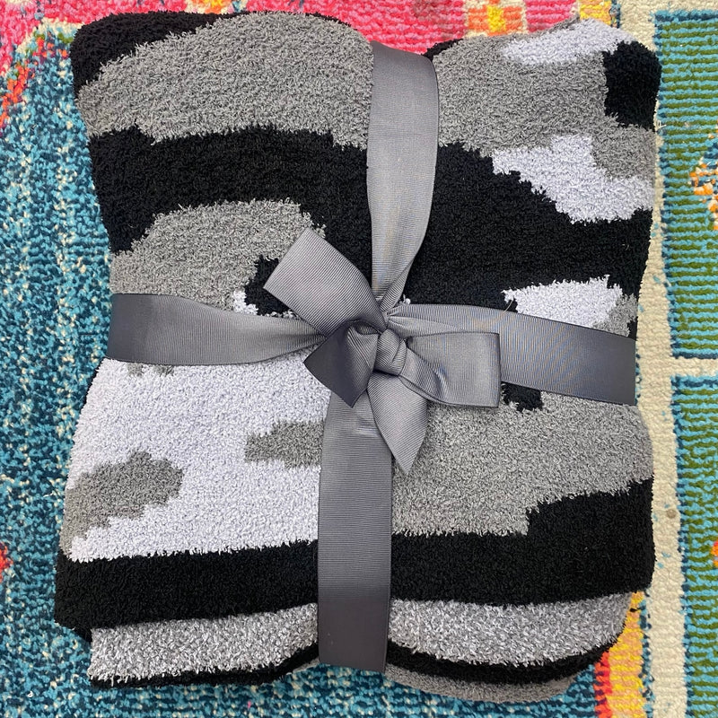 Black & Grey Camo Comfy Luxe Blanket