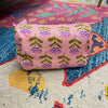 Quilted Cosmetic Bag- Coral Flowers