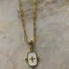 Large Enamel Cross Necklace