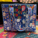 Quilted Tote Bag- Blue Patchwork