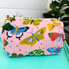 Quilted Cosmetic Bag - Pink Butterfly