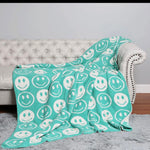 Mint Smiley Comfy Lux Blanket