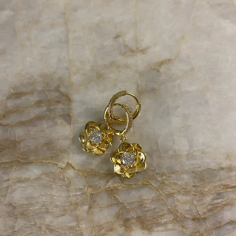 Pavè Rose Earrings