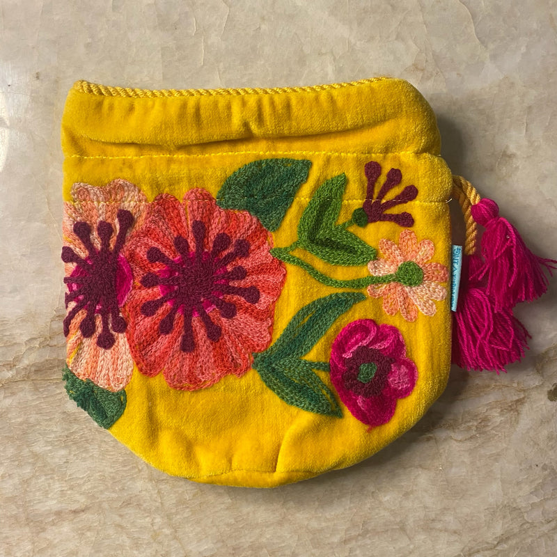 Embroidered Cinch Pouches