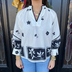 Black & White Vacation Blouse