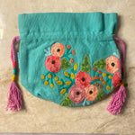 Embroidered Cinch Pouches