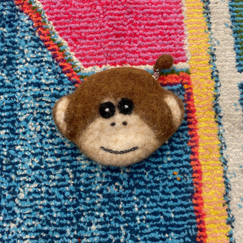 Felt Coin Purse- Monkey