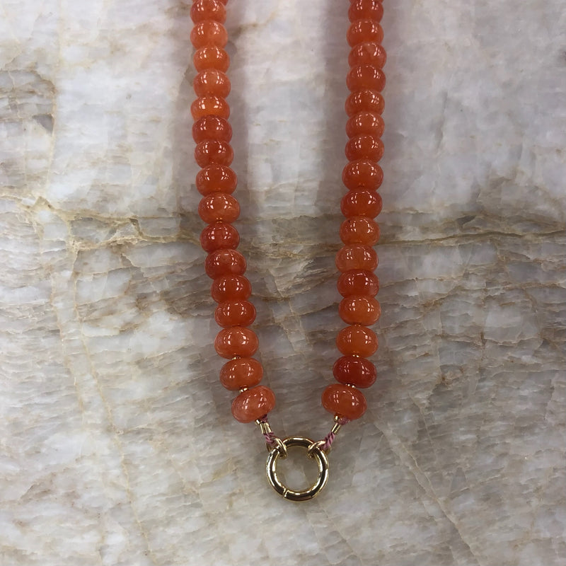 Sweetie Clasp Necklace- Orange