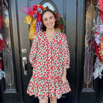 Red Poppy Ruffle Dress