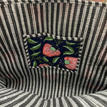 Quilted Tote Bag- Navy & Pink Floral