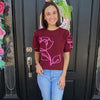 Rose Queen Sweater Blouse- Burgundy