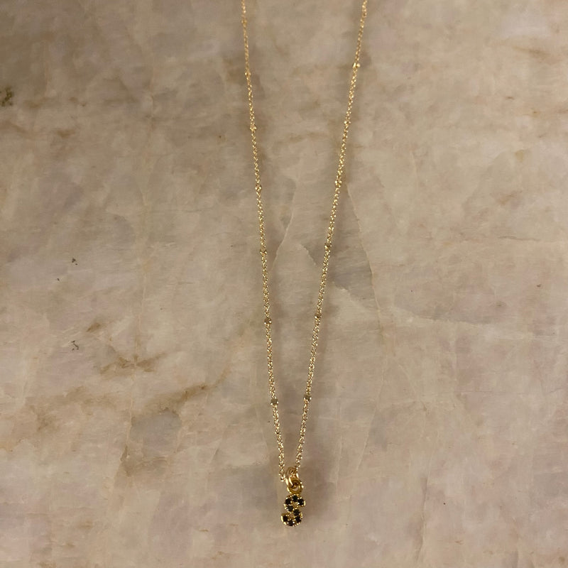 Initial Necklace (Black)