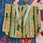 Quilted Tote Bag- Green Tiger