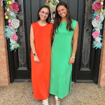 Sleeveless Maxi Dress- Orange