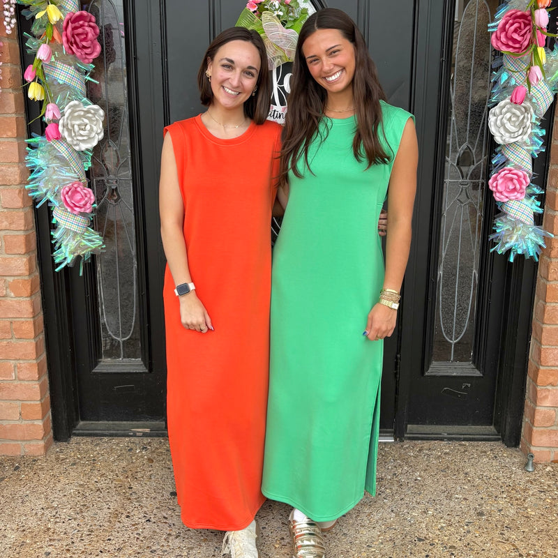 Sleeveless Maxi Dress- Orange