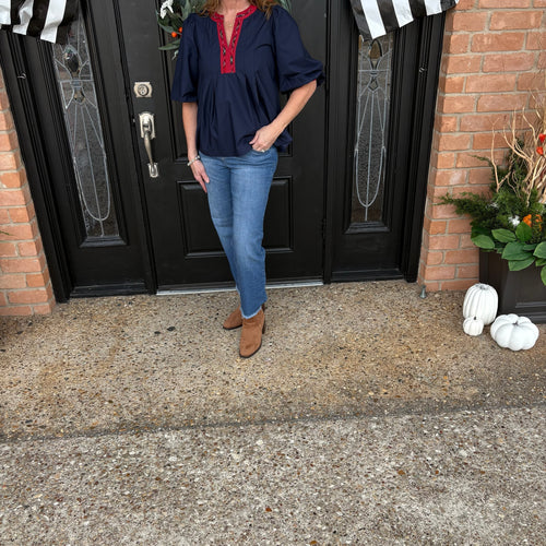 Quinn Blouse - Navy
