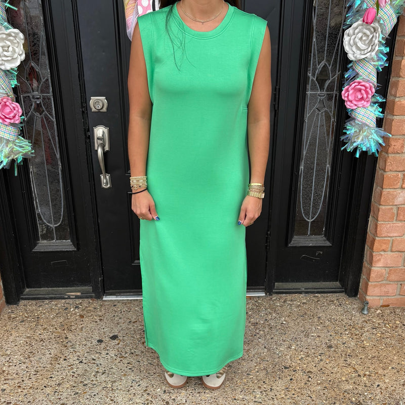 Sleeveless Maxi Dress- Green