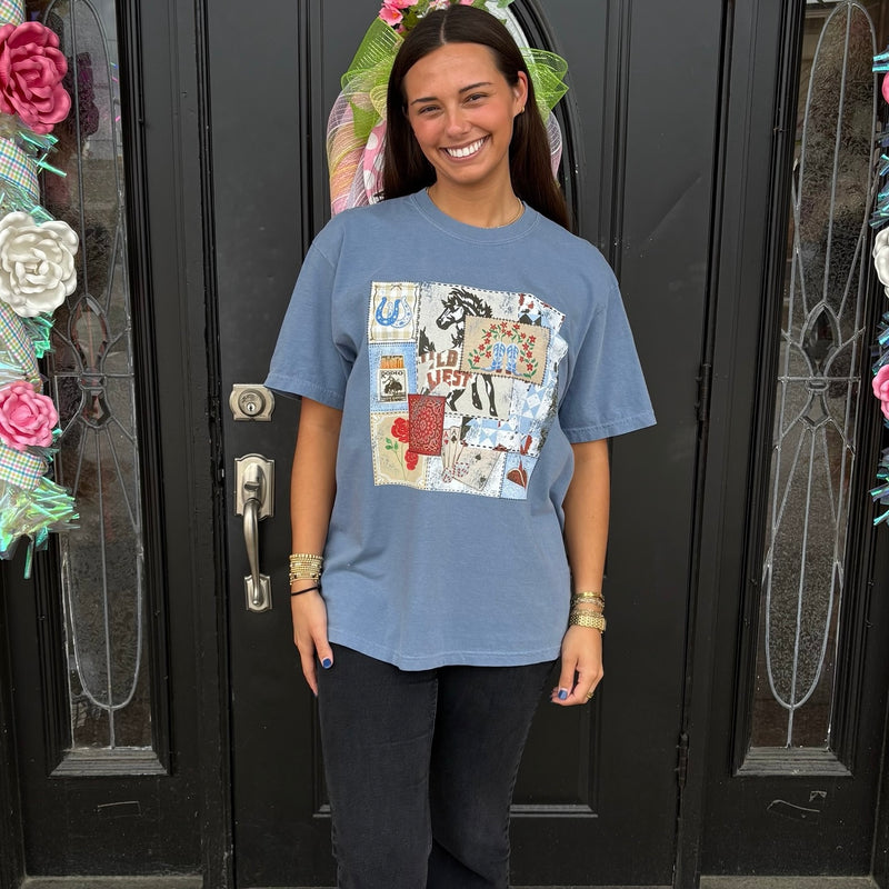 Rodeo Western Patchwork Tee