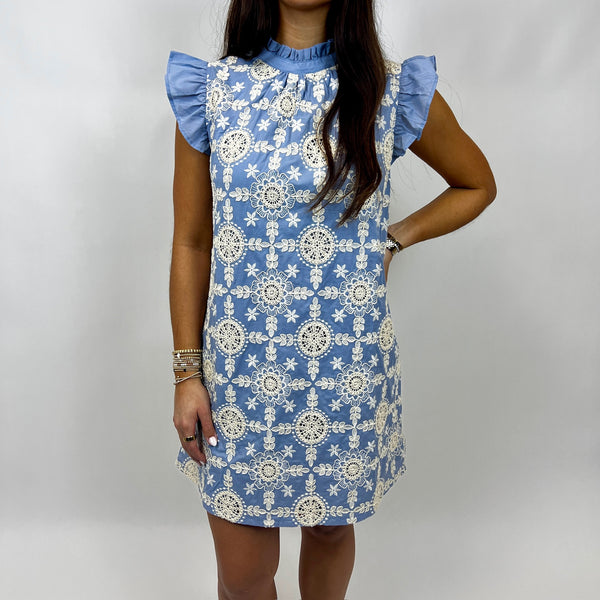 Alexis Dress- Slate Blue – Lauren Ferrell Designs