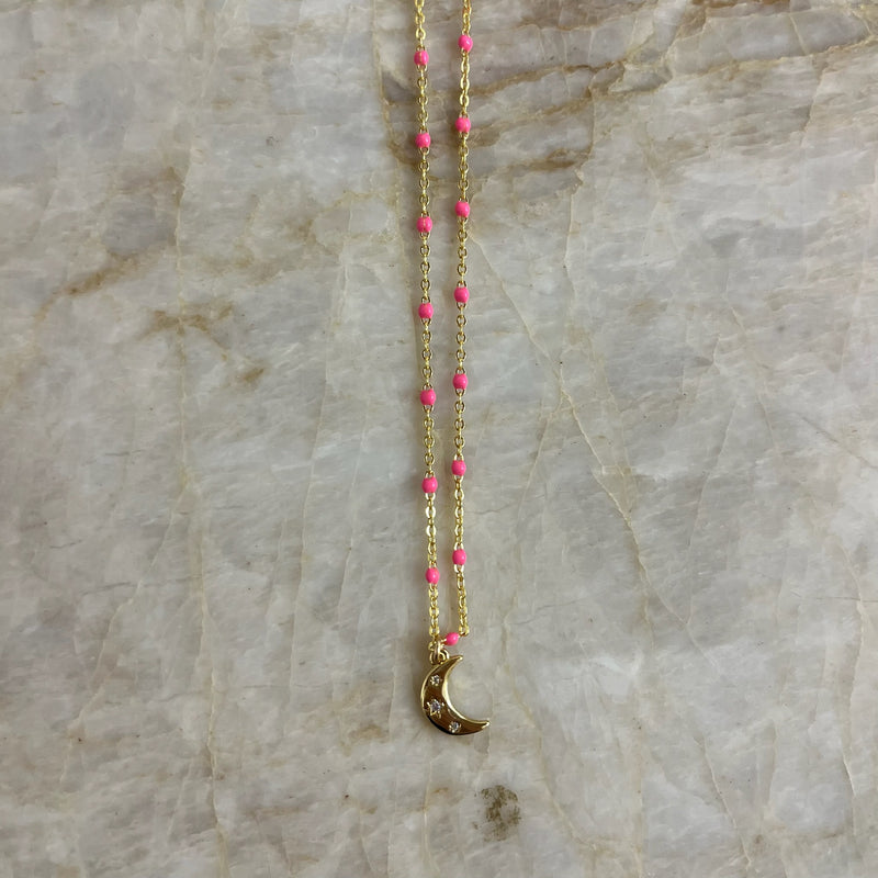 Pavé Moon Enamel Chain