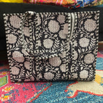Quilted Tote Bag- Black & White