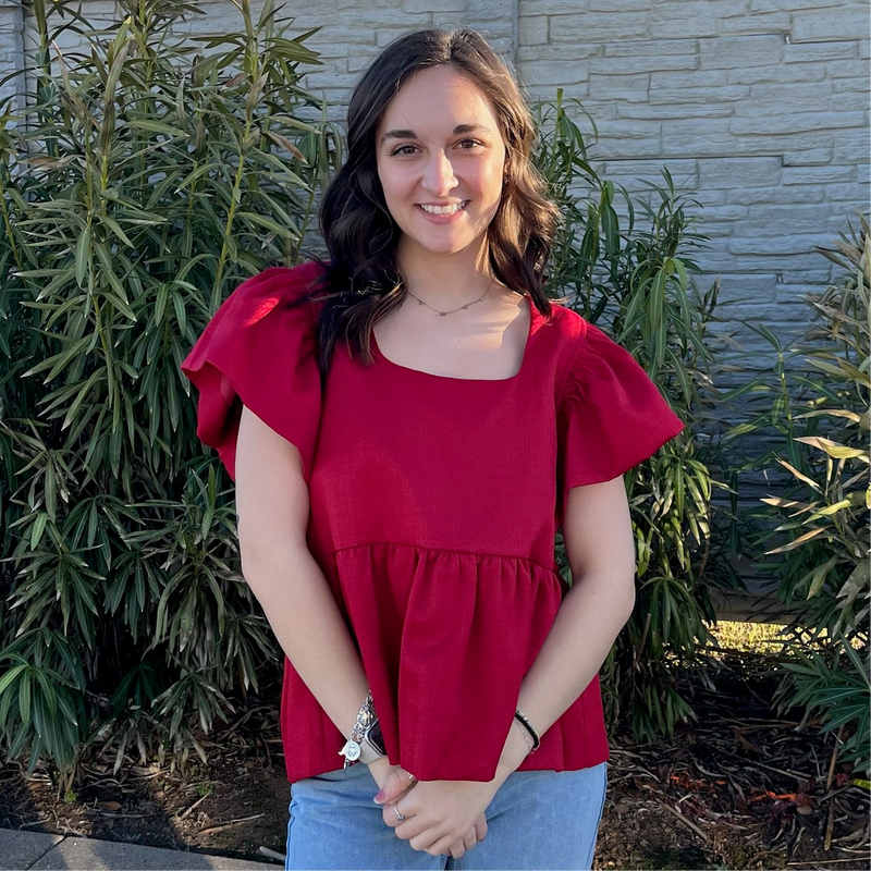 Red Peplum Top