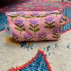 Quilted Cosmetic Bag- Coral Flowers