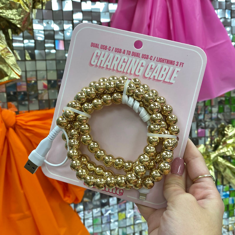 Gold Beaded Phone Charger