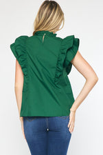 Kelly Green Solid Mock Neck Top