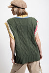 MULTI COLOR KNITTED SWEATER VEST