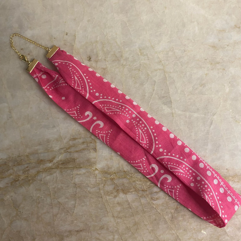 Bandana Necklace- One Color- Hot Pink