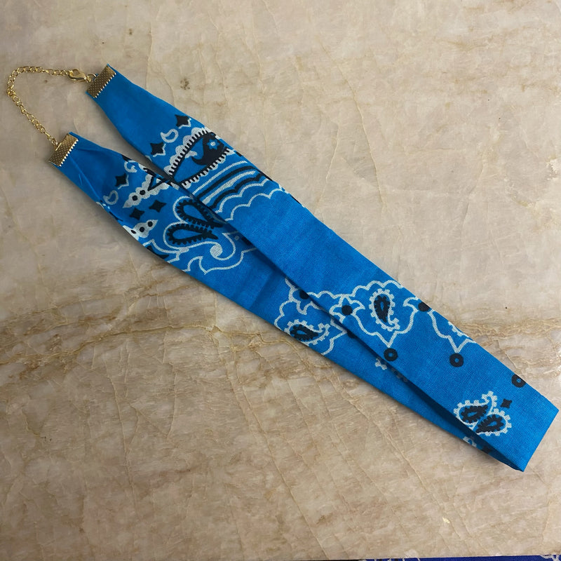 Bandana Necklace- One Color- Aqua