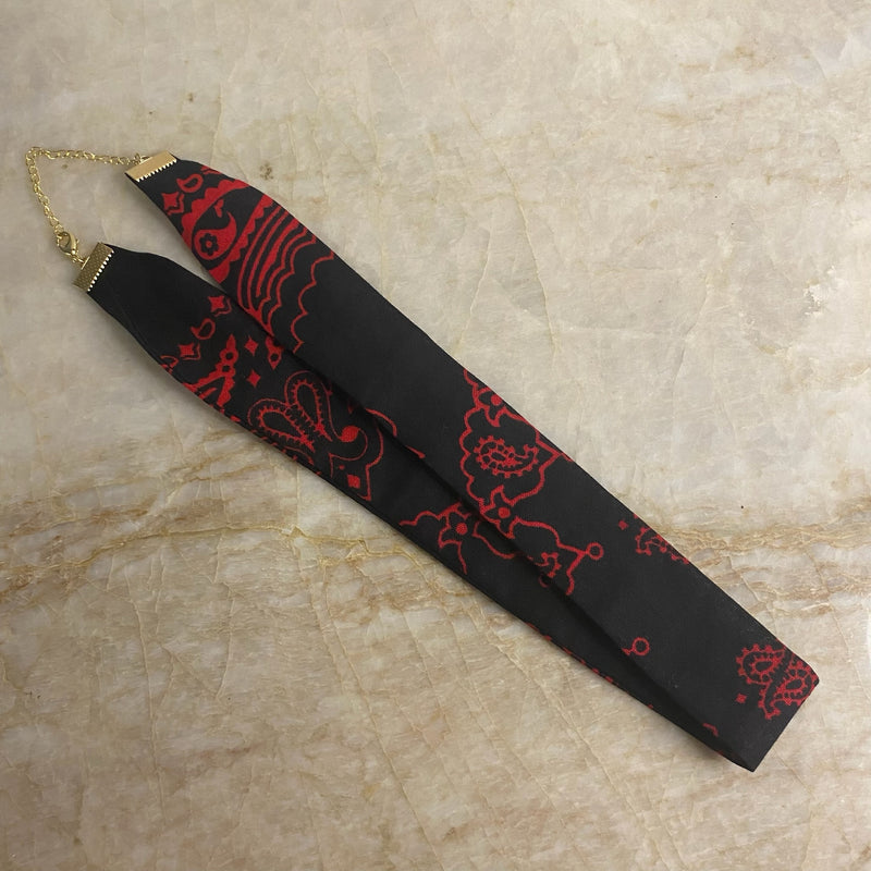 Bandana Necklace- One Color- Black/Red