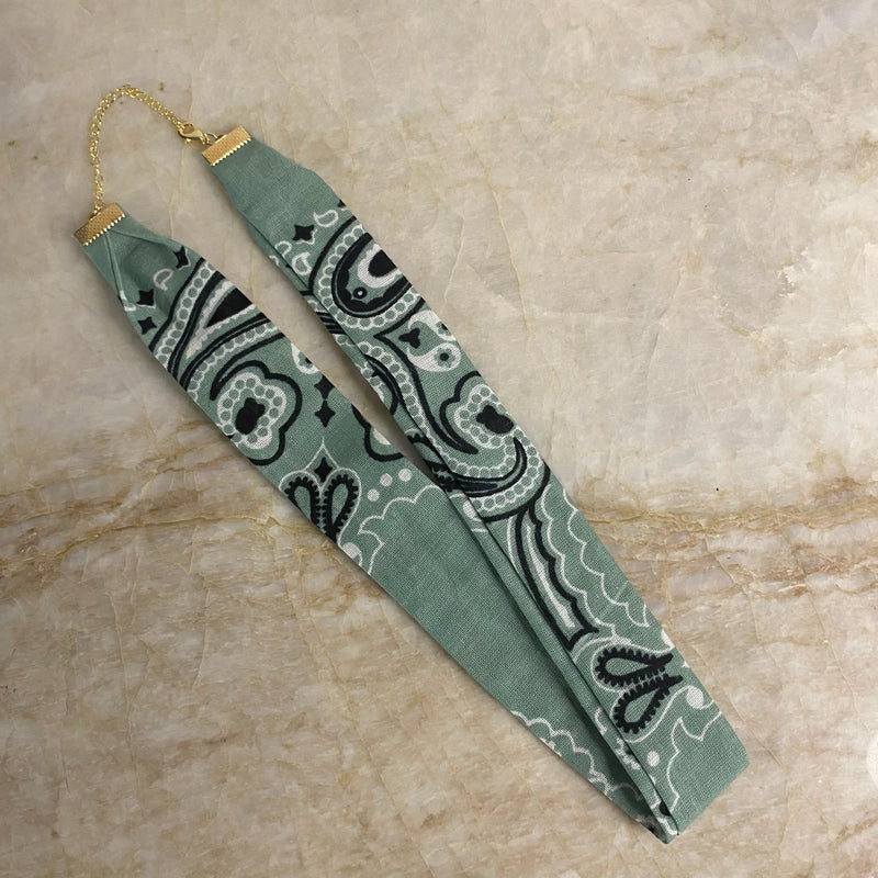 Bandana Necklace- One Color- Sage