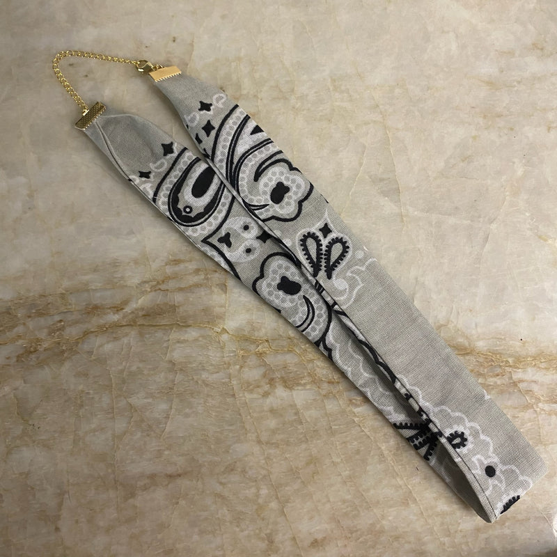 Bandana Necklace- One Color- Gray