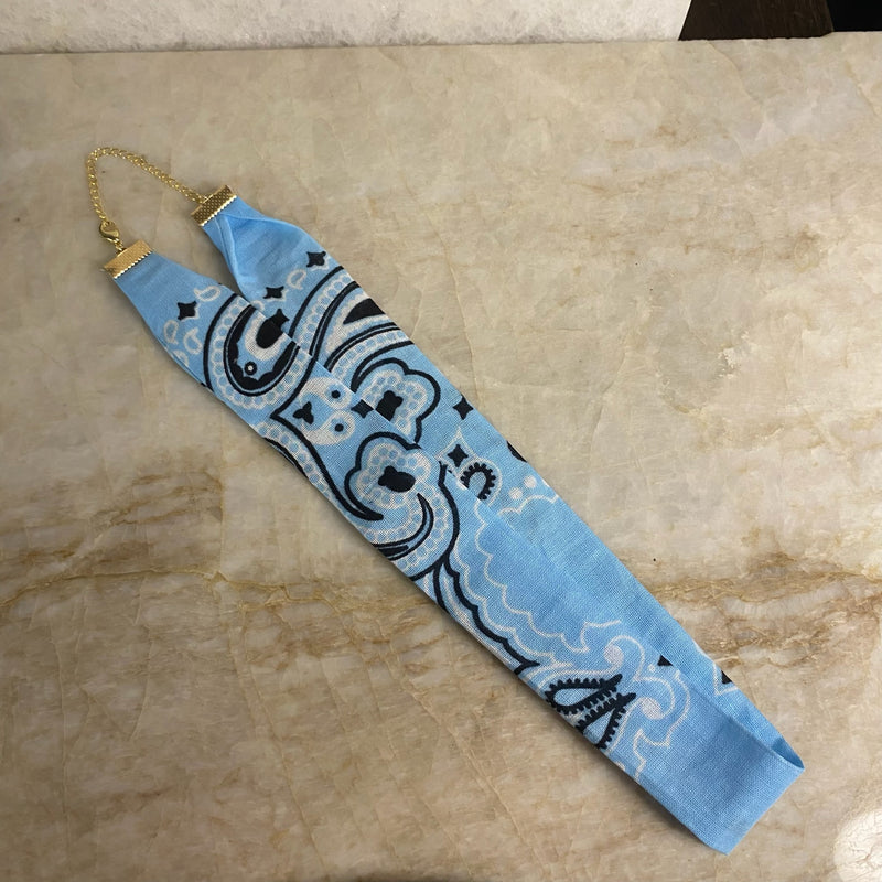 Bandana Necklace- One Color- Light Blue