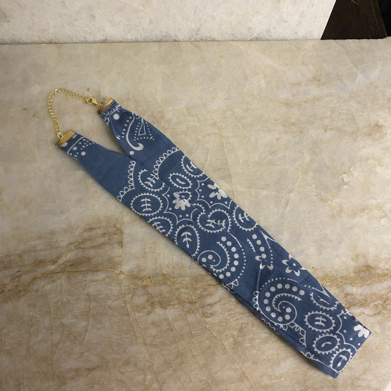 Bandana Necklace- One Color- Dusty Blue