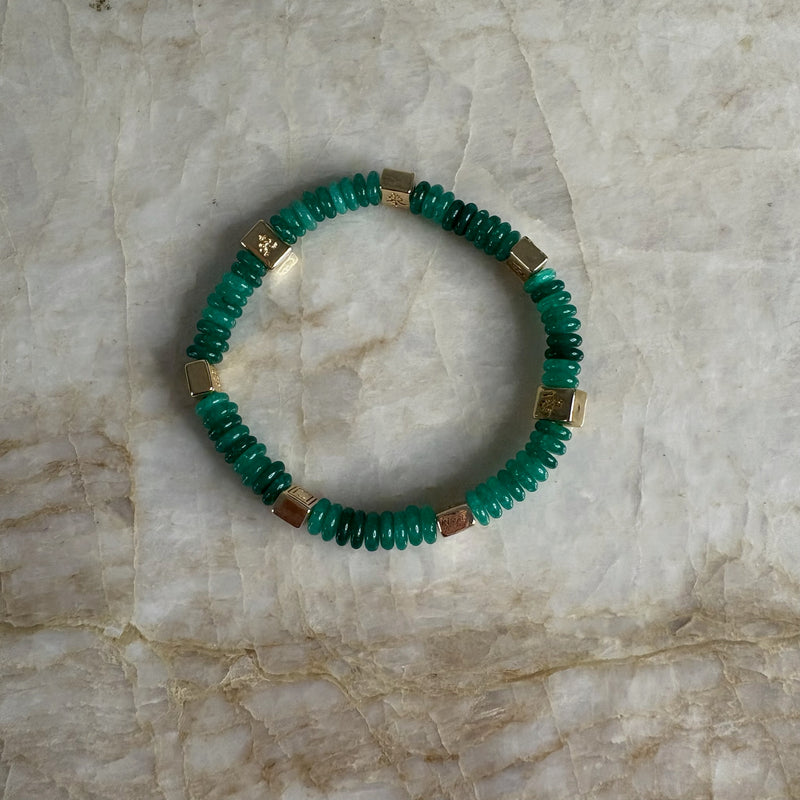 Mahjong Beaded Bracelet-Green