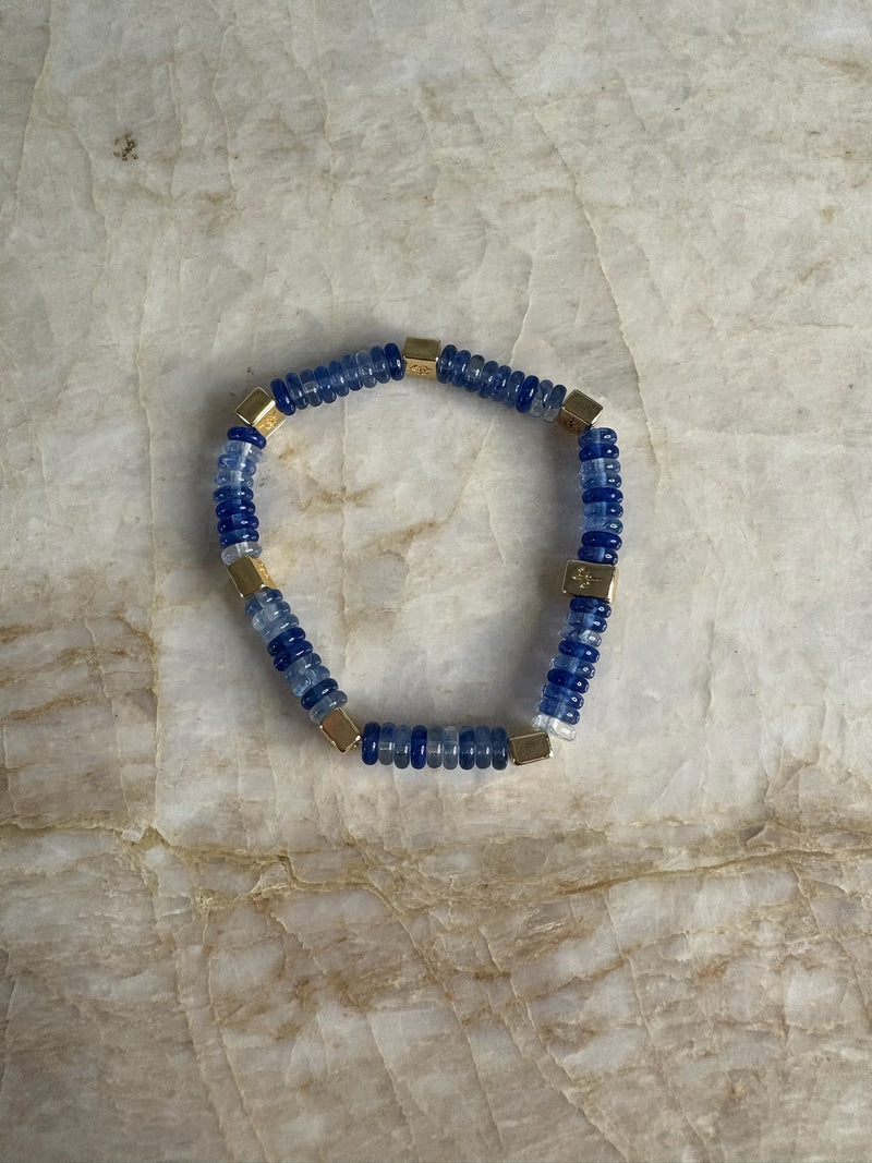 Mahjong Beaded Bracelet- Blue