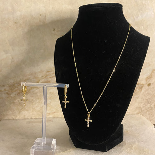 Baguette Cross Earrings