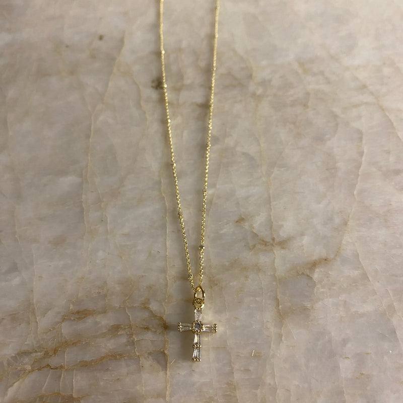 Baguette Cross Necklace