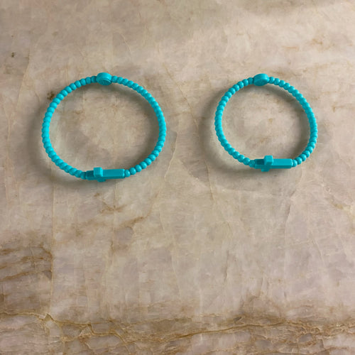 Silicone Jesus Bracelet- Turquoise
