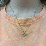 Pavé Bee Enamel Charm Necklace