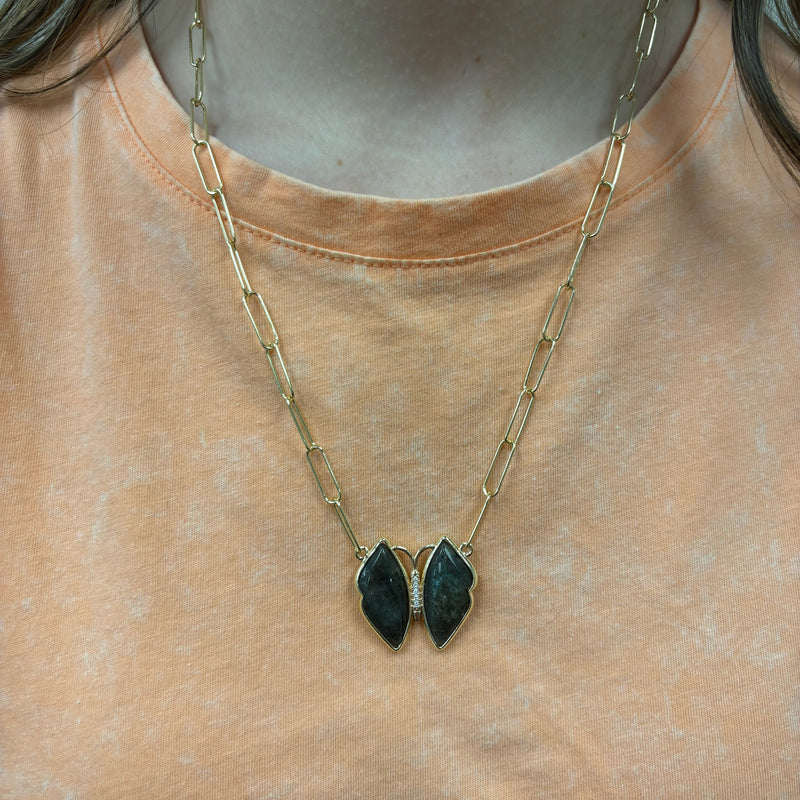 Gemstone Butterfly Necklace