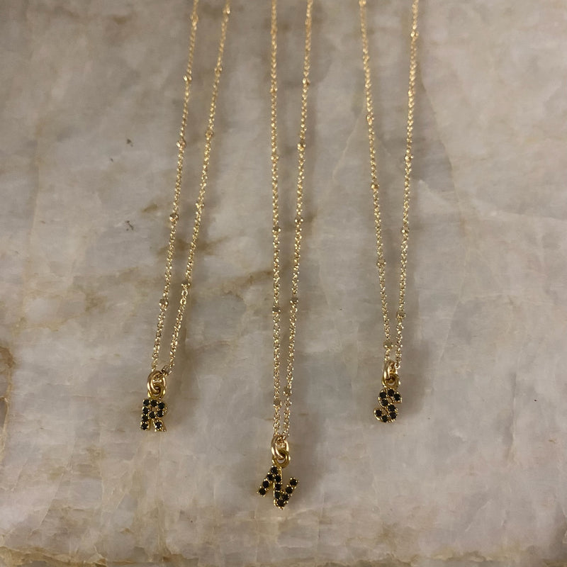 Initial Necklace (Black)