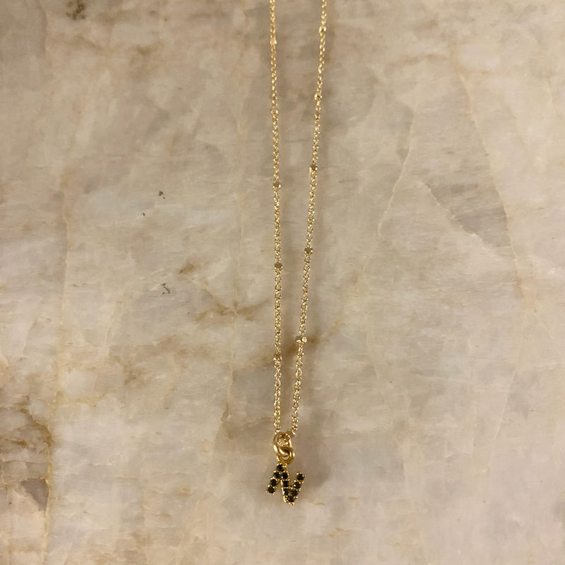 Initial Necklace (Black)