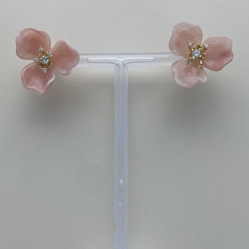 Floral Studs- Light Pink