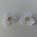 Floral Studs- White