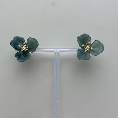 Floral Studs- Green