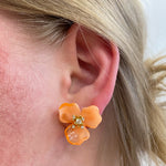 Floral Studs- Orange
